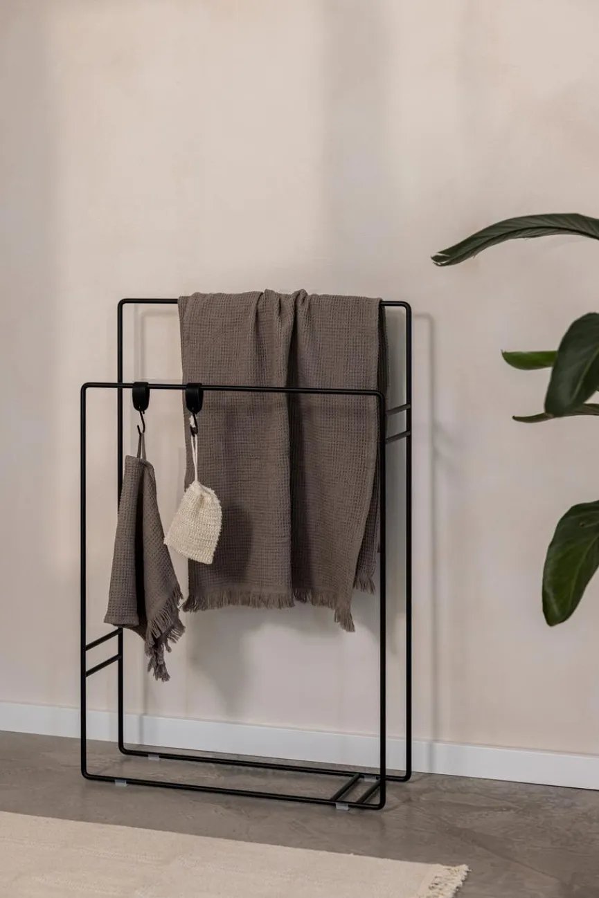 New Metallbude Handtuchständer Delaya Schwarz
