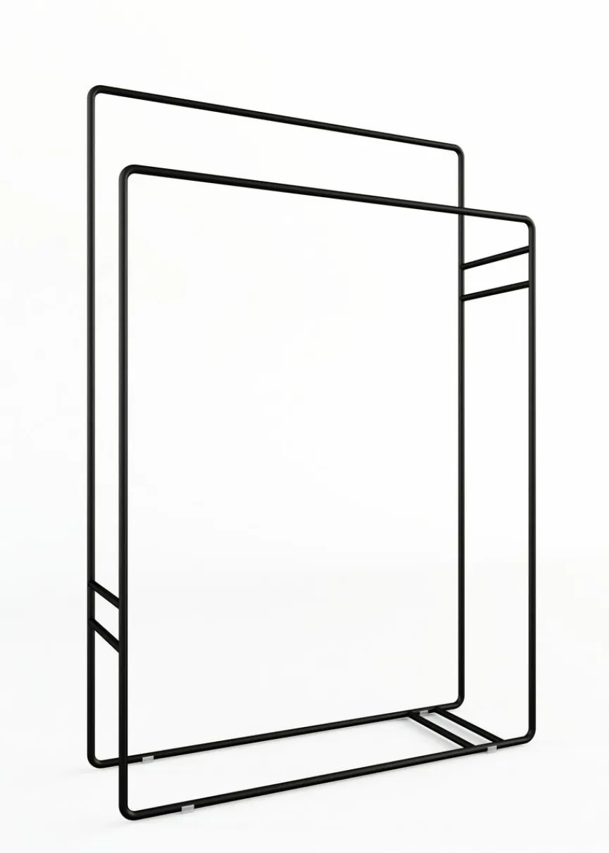 New Metallbude Handtuchständer Delaya Schwarz