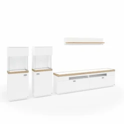 Hot set one by Musterring Highboard Lancaster Weiß