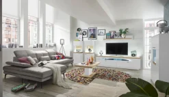 Clearance set one by Musterring Highboard Lancaster Weiß