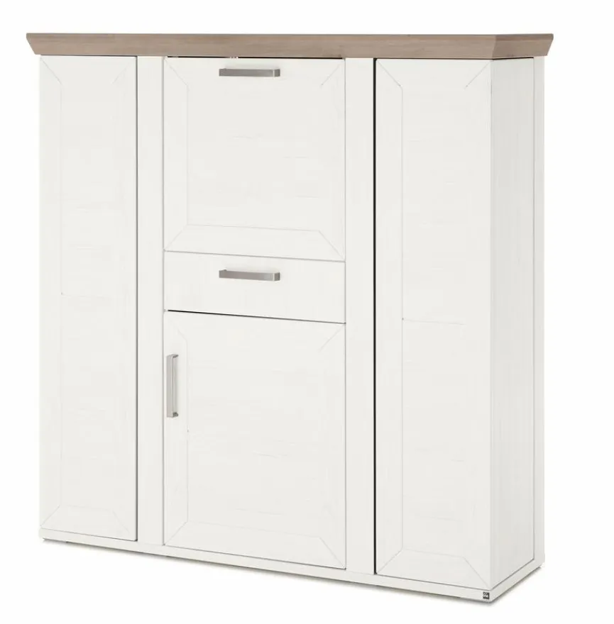 Clearance set one by Musterring Highboard York Pino-Aurelio / Eiche Nelson