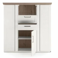 Clearance set one by Musterring Highboard York Pino-Aurelio / Eiche Nelson