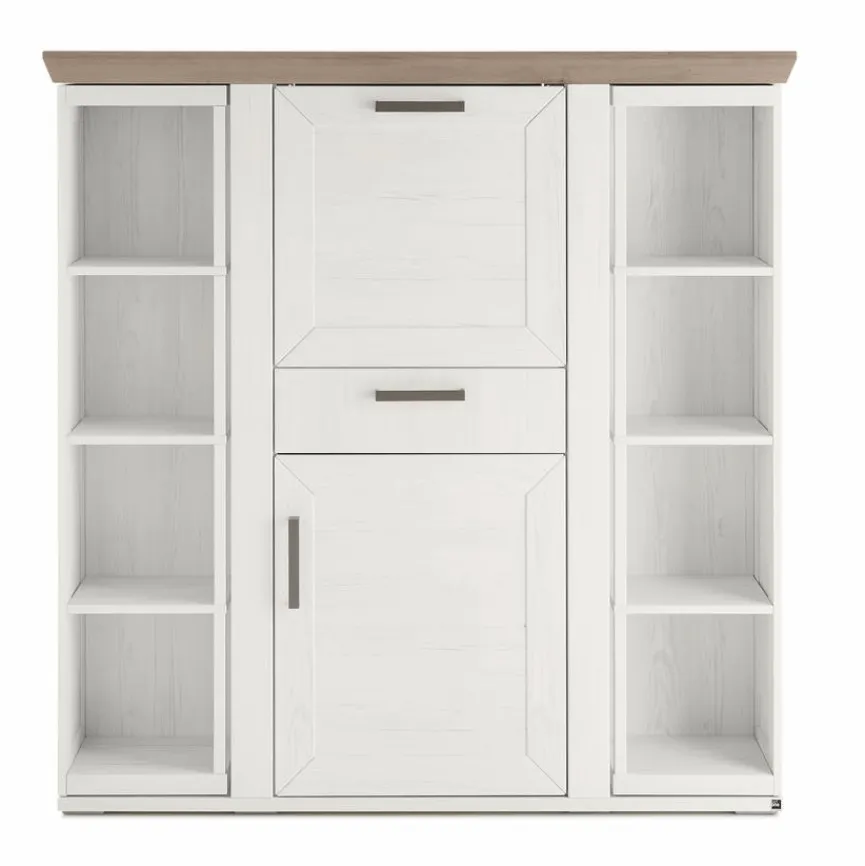 Clearance set one by Musterring Highboard York Pino-Aurelio / Eiche Nelson