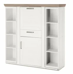 Clearance set one by Musterring Highboard York Pino-Aurelio / Eiche Nelson