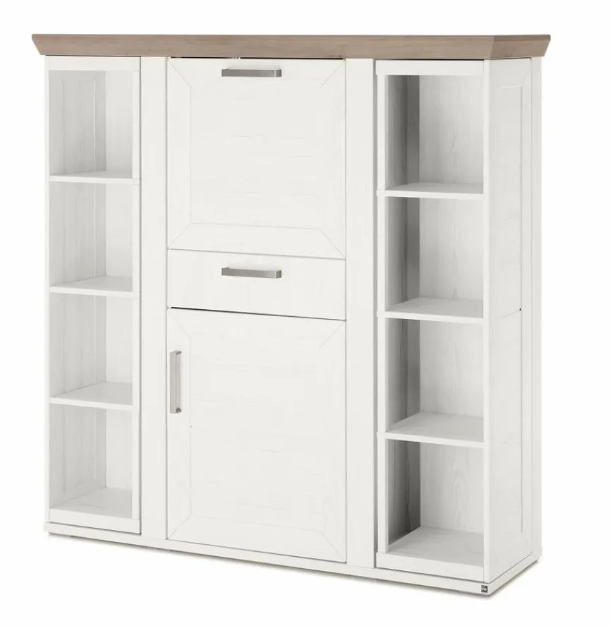 Clearance set one by Musterring Highboard York Pino-Aurelio / Eiche Nelson