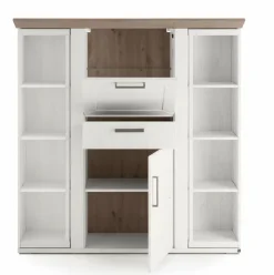 Clearance set one by Musterring Highboard York Pino-Aurelio / Eiche Nelson