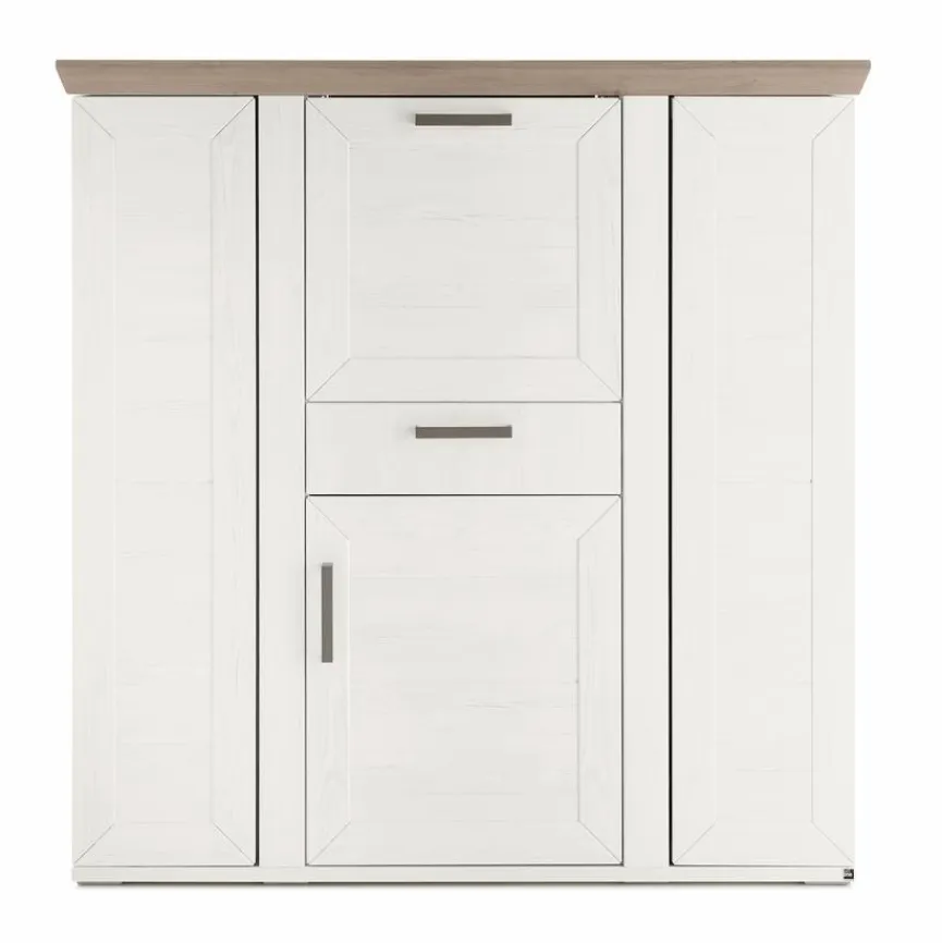 Clearance set one by Musterring Highboard York Pino-Aurelio / Eiche Nelson