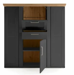 set one by Musterring Highboard York Graphit / Eiche