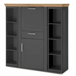 set one by Musterring Highboard York Graphit / Eiche