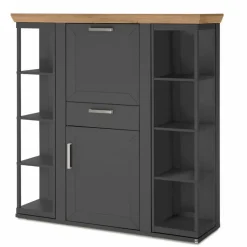set one by Musterring Highboard York Graphit / Eiche