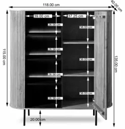 Clearance WOLFMÖBEL Highboard Bronx 4477 Akazie