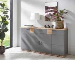 Outlet IDEAL Wohnen Highboard Houton Grau