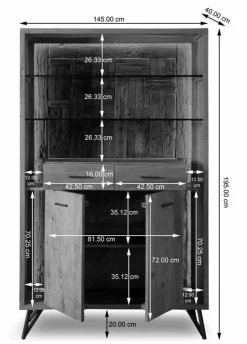 New WOLFMÖBEL Highboard Hudson 2174 Akazie