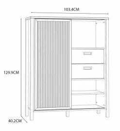 Outlet FORTE Highboard Jytana Eiche