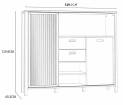 Outlet FORTE Highboard Jytana Eiche