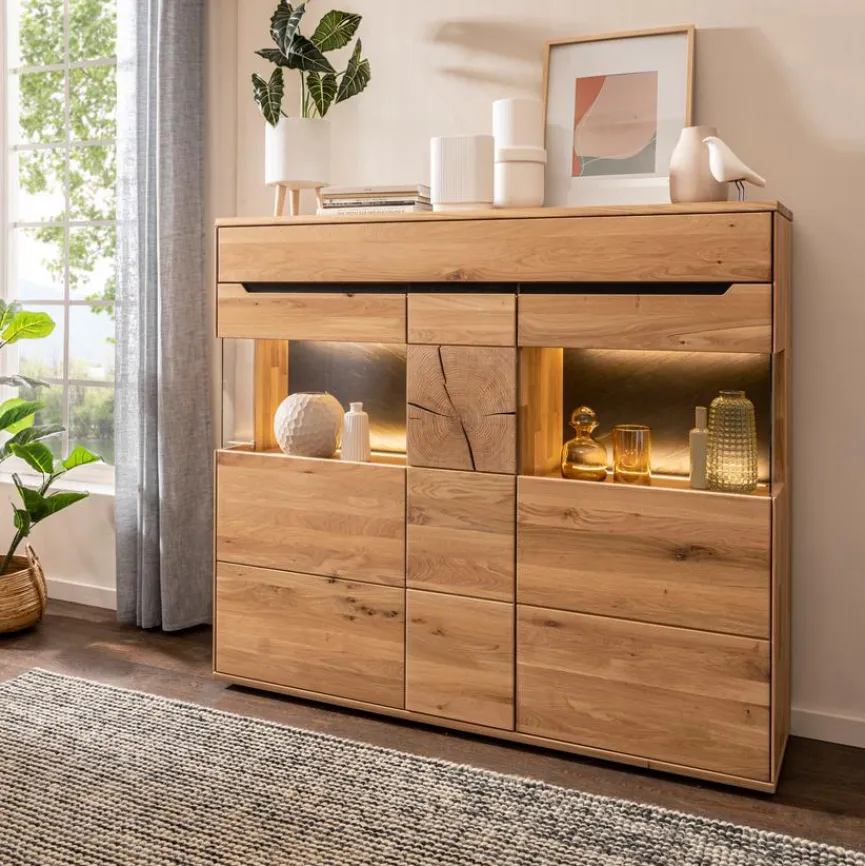 Hot CASEDO Highboard Melilla Wildeiche geölt