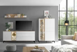 Clearance Mäusbacher Highboard Meran Weiß / Matt