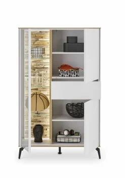 Clearance Mäusbacher Highboard Meran Weiß / Matt