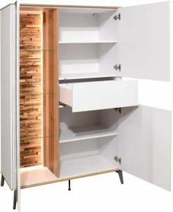 Clearance Mäusbacher Highboard Meran Weiß / Matt