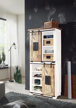 Discount G+K Highboard Ruston Weiß / Eiche