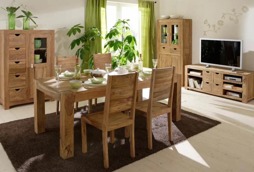 Clearance WOLFMÖBEL Highboard Yoga 6530 Sheesham