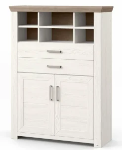 Discount set one by Musterring Highboard York Pino-Aurelio / Eiche Nelson