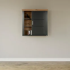 Online set one by Musterring Hängeelement York Graphit / Eiche