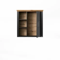 Online set one by Musterring Hängeelement York Graphit / Eiche