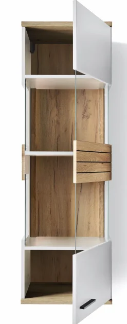 Sale set one by Musterring Hängevitrine Quincy Lichtgrau