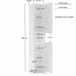 New Hochschrank Mister Weiß Hochglanz