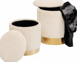 Clearance KARE DESIGN Hocker 2er Set Cherry Storage 86512 Beige