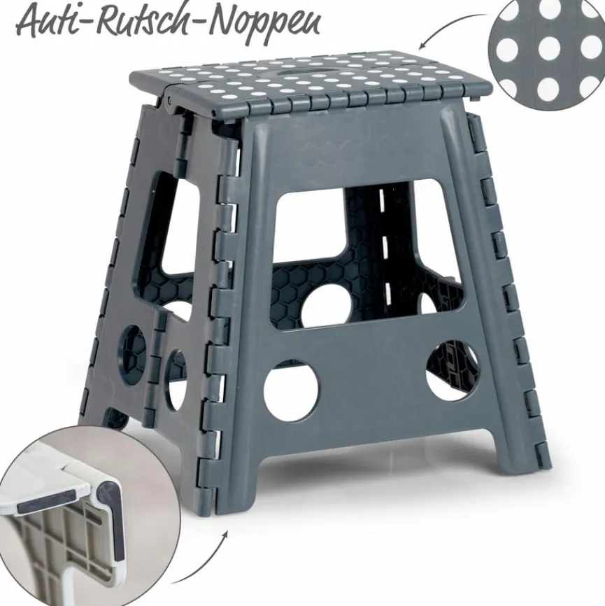 Online Klapphocker Höhe 39 cm Grau