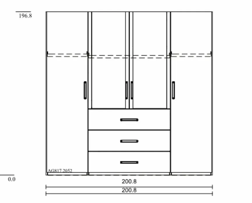 Clearance rauch ORANGE Kleiderschrank Evelyn-F 201 x 197 cm Weiß