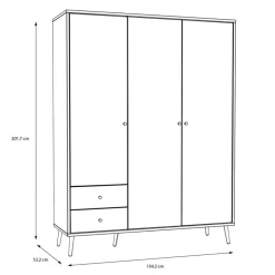 Kinder FORTE Kleiderschrank Harllson