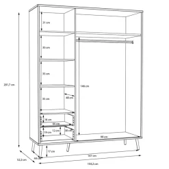 Kinder FORTE Kleiderschrank Harllson