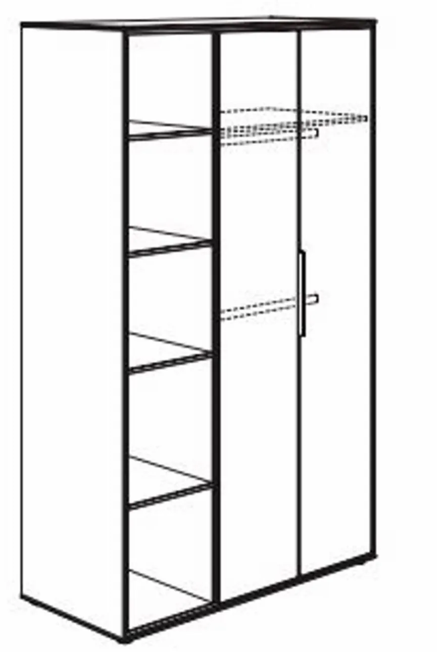 Hot Paidi Kleiderschrank Lieven 126 x 204 cm Weiß