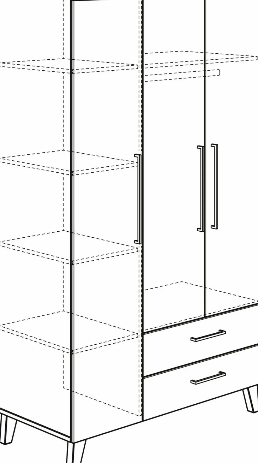 Kinder Paidi Kleiderschrank Oscar 124 x 206 cm
