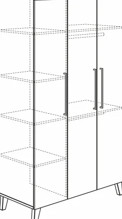 Clearance Paidi Kleiderschrank Oscar 124 x 206 cm Weiß