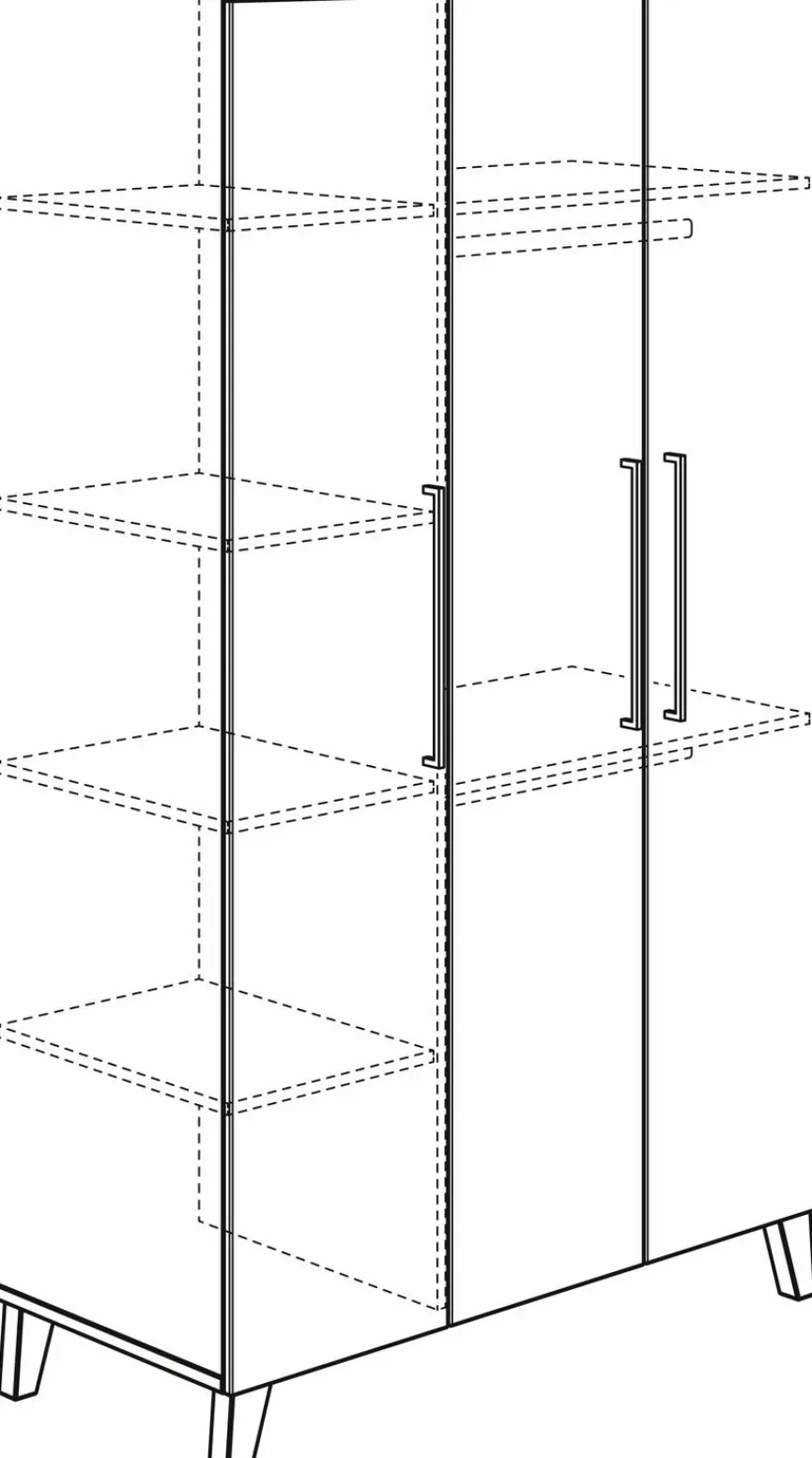 Clearance Paidi Kleiderschrank Oscar 124 x 206 cm Weiß
