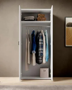 Online Pol Power Kleiderschrank Barwite 80 x 190 cm Weiß