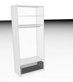 New Boegner Kleiderschrank Basic 100 x 244 cm Weiß