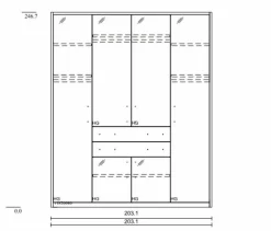 Online Boegner Kleiderschrank DeLuxe 203 x 247 cm Weiß