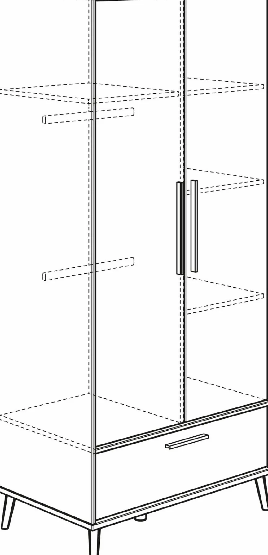 Outlet Paidi Kleiderschrank Eefje 95 x 204 cm Cashmere-Beige