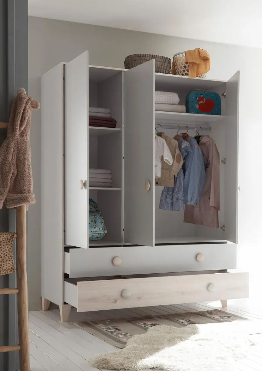 Kinder BEGABINO Kleiderschrank Fien 155 x 58 cm