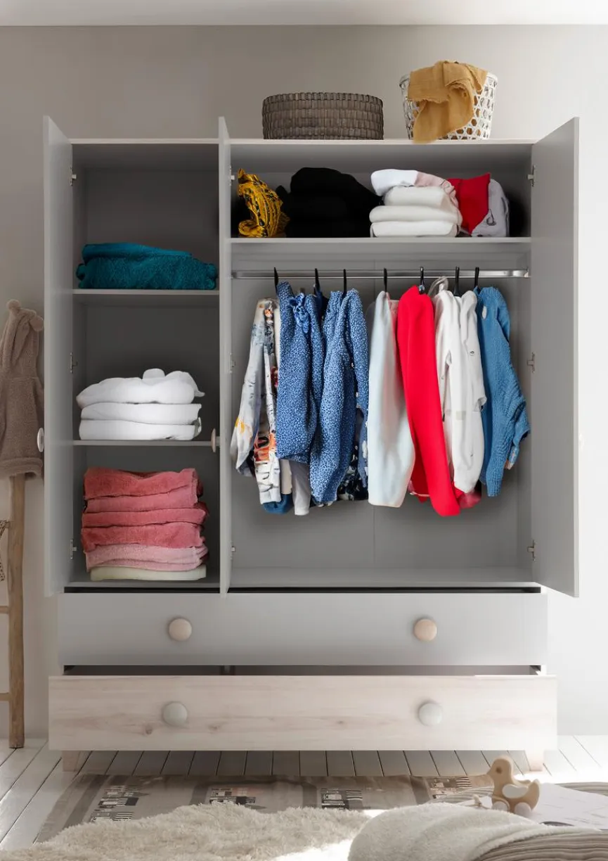 Kinder BEGABINO Kleiderschrank Fien 155 x 58 cm