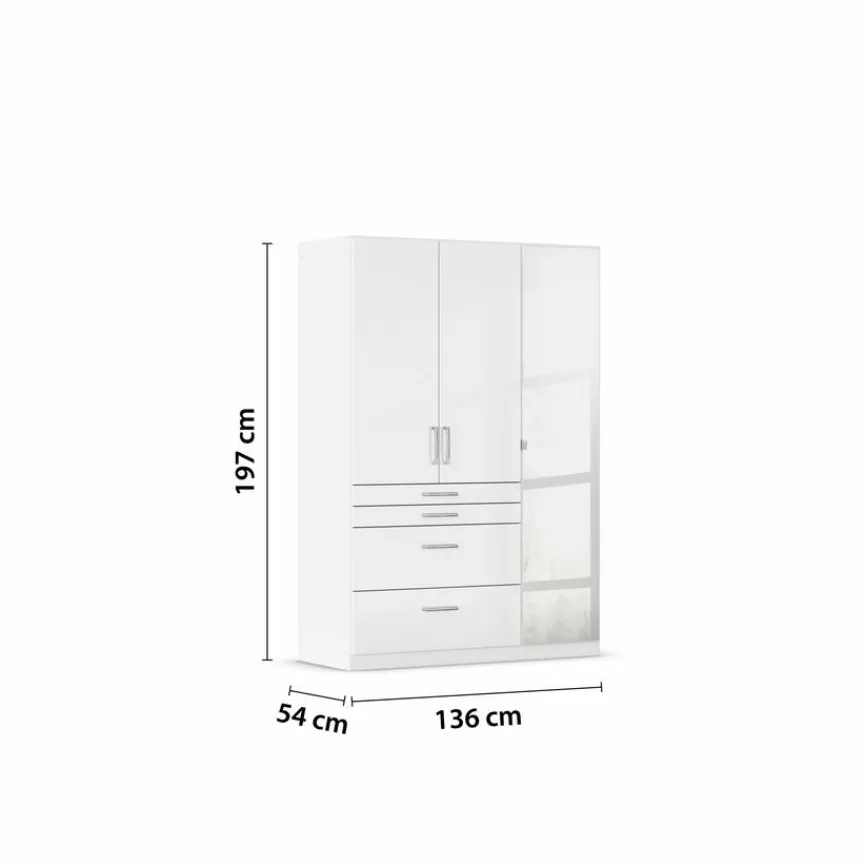 New rauch BLUE Kleiderschrank Homburg 136 x 197 cm Weiß