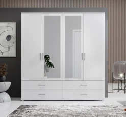 Outlet Pol Power Kleiderschrank Ivar 180 x 190 cm Weiß