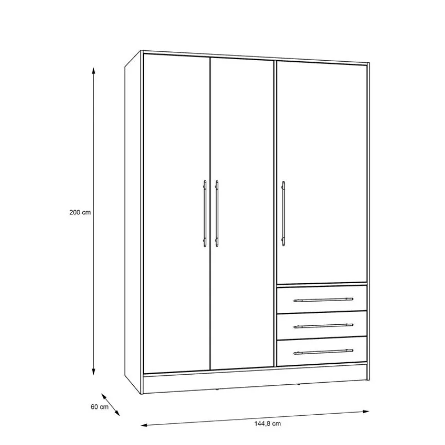 Sale FORTE Kleiderschrank Jupiter 145 x 200 cm Sandeiche