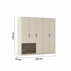 Outlet rauch ORANGE Kleiderschrank Koda 226 x 210 cm Champagner