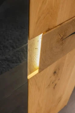 Outlet rauch BLACK Kleiderschrank Kona 301 x 223 cm Eiche / Graphit